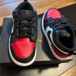 Jordan Kids Black and Red Sneakers